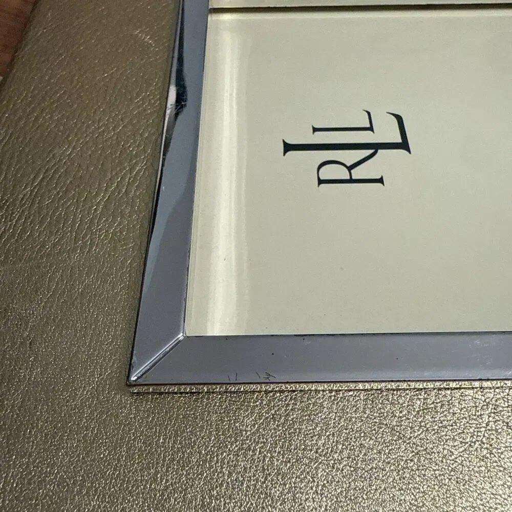 Vintage Ralph Lauren Mayfield Gold Leather Picture Frame 5x7 Silverplate